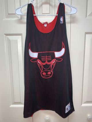 Chicago Bulls Mitchell And Ness Reversible Practice Jersey Sz Xl X - Large Tank
