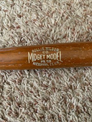 Rollin Wilson Co.  Memphis Tn Midget 22 - 1/2 " Model No.  88 Baseball Bat
