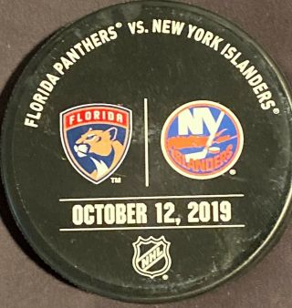 York Islanders Vs Florida Panthers Game Warm - Up Puck