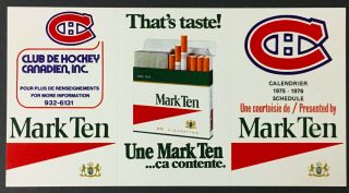 1975 - 76 Nhl Hockey Montreal Canadiens Season Schedule Une Mark Ten Never Folded