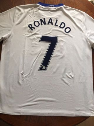 Ronaldo 7.  Manchester United Away Football Shirt 2008 - 2009.  Size: Xxl.  Nike