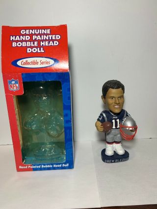 Drew Bledsoe England Patriots Hand Painted Bobbing Head Doll,  Collectable Ser