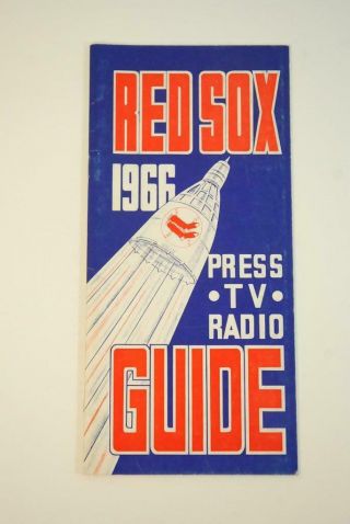 1966 Boston Red Sox Baseball Roster Press Guide Space Ship Cover Rs180