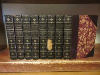 Old Life Of George Washington Leather Book Set President Biography Revolution,