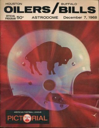 1968 Afl Buffalo Bills V Houston Oilers Program 12/7 Astrodome Ex/mt 43681