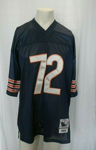 Mitchell & Ness Mens Size 54 Blue Short Sleeve Bears Jersey 72 William Perry