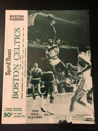 1969 Boston Celtics Nba Playoffs Program Bill Russell John Havlicek Red Auerbach