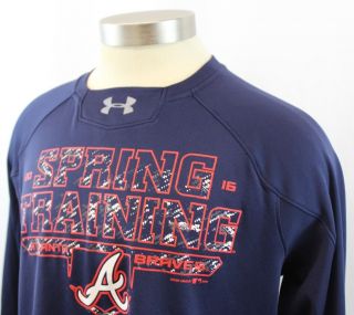 Atlanta Braves Spring Training Under Armour Pull Over Sweater Size Med Loose