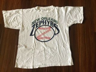 Vintage 90s Orleans Zephyrs Baseball T - Shirt Single Stitch Size Large