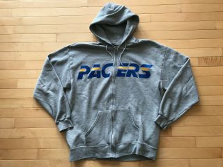 Nba Indiana Pacers Hardwood Classics Jacket Warm Up Sweatshirt Hoodie Mens Sz L