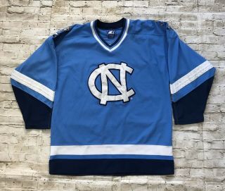 Vintage 1990’s North Carolina Tar Heels Blue Starter Hockey Ncaa College Jersey