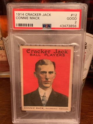 1914 Cracker Jack 12 Connie Mack Psa 2 Hof