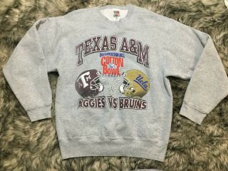 Vintage Cotton Bowl Ucla Vs Texas A&m Aggies Crewneck Sweatshirt Ncaa Size L