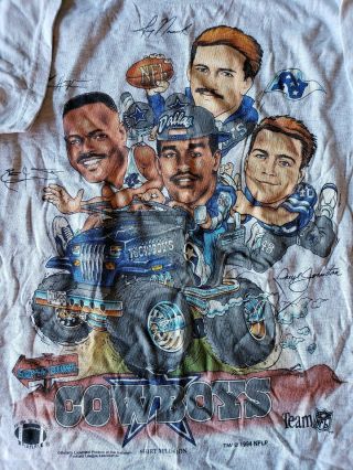 Vintage 1994 Dallas Cowboys Team Nfl Character Shirt Xplosion T - Shirt Large Usa