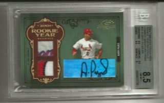 2004 Timeless Treasures Rookie Materials Albert Pujols Prime Tag Patch Auto /5
