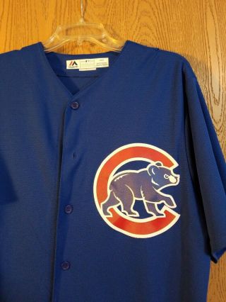 Anthony Rizzo 44 Chicago Cubs Sewn Majestic Cool Base Jersey Adult L EUC 2