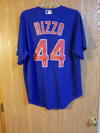 Anthony Rizzo 44 Chicago Cubs Sewn Majestic Cool Base Jersey Adult L EUC 3