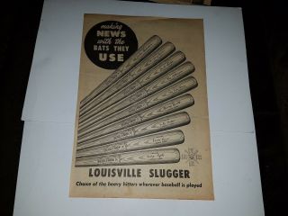 Mickey Mantle Jackie Robinson Dick Sisler 1951 Louisville Slugger Ad Rookie