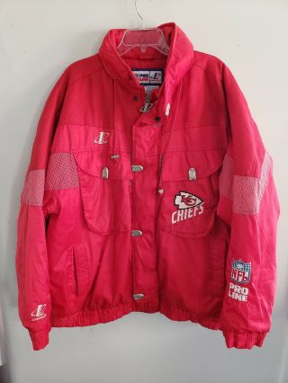 Vintage 90s Nfl Kansas City Chiefs Pro Line Logo Athletic Coat Jacket Mens Xl