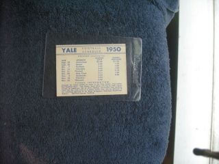 1950 Yale Ncaa Football Pocket Schedule With Seat Prices On Reverse