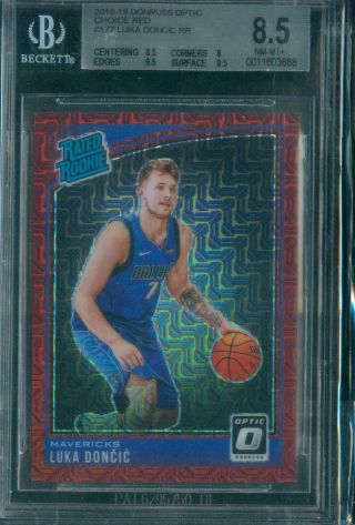 57/88 Luka Doncic 2018 - 19 Panini Donruss Optic Choice Red Prizm Rated Rookie Rc