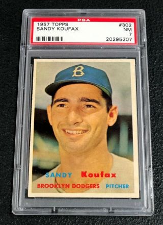 Brooklyn Dodgers Sandy Koufax 1957 Topps 302 Psa 7 Near