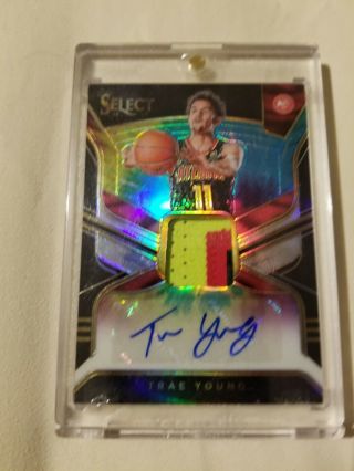 Trae Young 2018 - 19 Panini Select Rookie Rc Tie - Dye Prizm Patch Auto 10/25