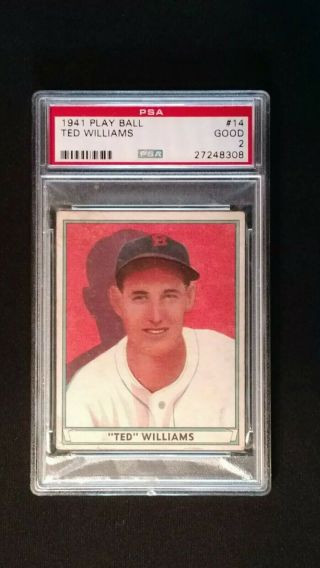 1941 Play Ball Ted Williams 14 Psa 2 Good Boston Red Sox Centered