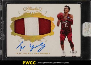 2018 Panini Flawless Collegiate Gold Trae Young Rookie Rc Auto Patch /10 (pwcc)