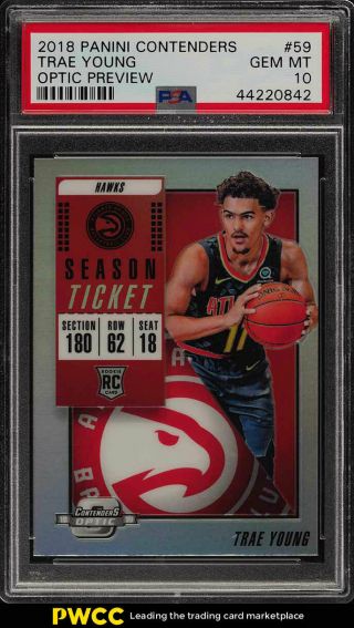 2018 Panini Contenders Optic Preview Trae Young Rookie Rc 59 Psa 10 Gem (pwcc)