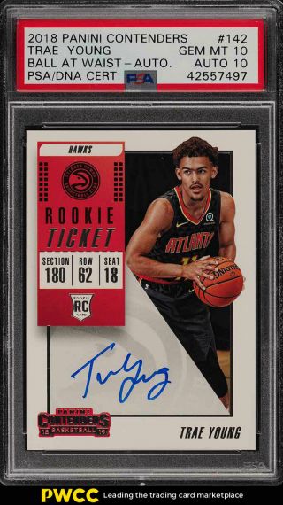 2018 Panini Contenders Waist Trae Young Rookie Rc Psa/dna 10 Auto Psa 10 (pwcc)