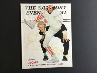 7/8/1939 Issue Of " The Saturday Evening Post " With Baseball Cover Ex - Ex/nm