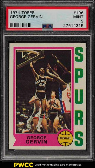 1974 Topps Basketball George Gervin Rookie Rc 196 Psa 9 (pwcc)