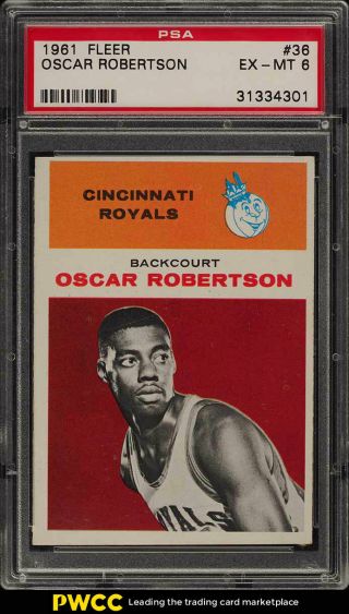1961 Fleer Basketball Oscar Robertson Rookie Rc 36 Psa 6 Exmt (pwcc)