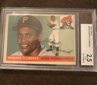 1955 Topps Roberto Clemente Pittsburgh Pirates 164 Rookie Card Bvg Grade 2.  5