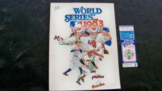 1983 World Series Program And Game 4 Ticket Stub,  Phillies Vs.  Orioles