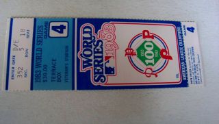 1983 World Series Program and Game 4 Ticket Stub,  Phillies vs.  Orioles 2