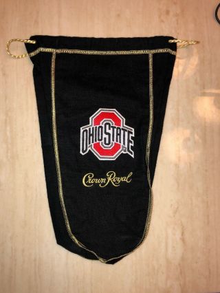 Ohio State Buckeyes Black Crown Royal Felt Drawstring Bag With