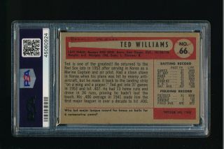 1954 Bowman 66 Ted Williams PSA 3 VG Boston Red Sox 2