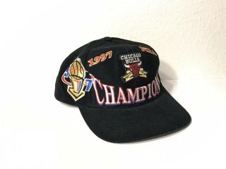 Vintage 1997 Chicago Bulls Hat Cap Nba Champions Locker Room Snapback