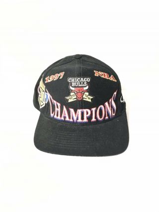 Vintage 1997 Chicago Bulls Hat Cap NBA Champions Locker Room Snapback 2