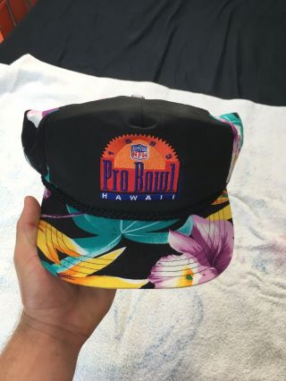 Vintage Nfl Pro Bowl Hawaii 1993 Splash Snapback Hat Cap Logo Athletic Floral