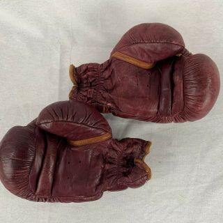 Vintage Wilson 324 Red/brown Leather Boxing Gloves Euc