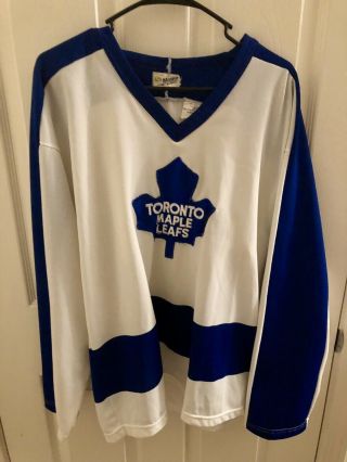 Vtg Ccm Toronto Maple Leafs Nhl Hockey Jersey Mens Large Maska Air - Knit Sweater