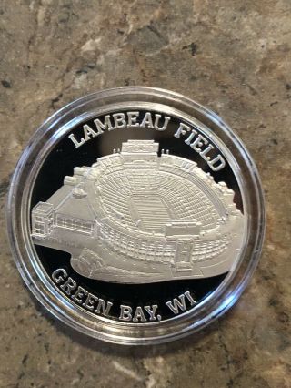 Green Bay Packer Lambeau Field Game Coin 1919 Nfl Silver Plated Limited Edition