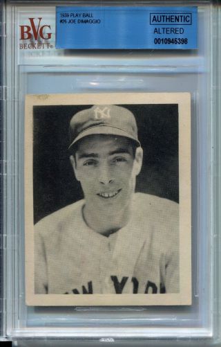 1939 Play Ball Baseball 26 Joe Dimaggio Rookie Card Bvg Authentic Centered