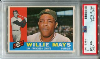 1960 Topps 200 Willie Mays Psa 8 Nm - Mt San Francisco Giants