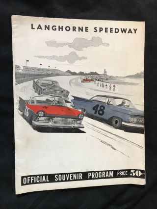 1959 Stock Car Racing Program & Ticket Stub - Langhorne Speedway - Usac Event