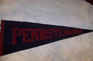 Vintage Pennsylvania College Football Pennant Sewn Letters Old University