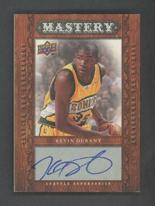 2007 - 08 Ud Chronology Mastery Canvas Kevin Durant Supersonics Rc Rookie Auto /25